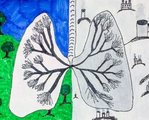 Claire Hawks lung pollution drawing