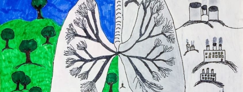 Claire Hawks lung pollution drawing